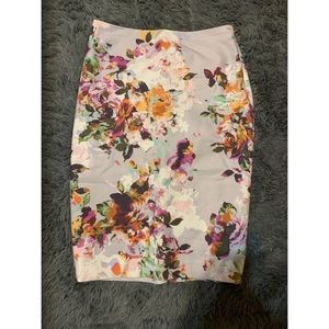 The Limited Floral Skirt in grayish-purple color